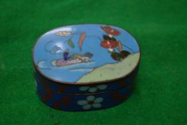 A small cloisonne box and cover.