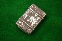 A Victorian engraved silver vesta case.
