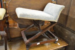 An adjustable gout stool.