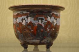 A small satsuma jardiniere.