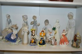 Lladro and other decorative ornamental figures.