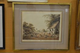 A 19th century aquatint of India, dog keepers.