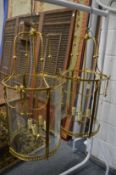 A good pair of Georgian style brass and glass circular hall lanterns.