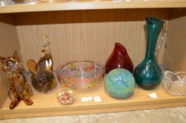 Colourful glassware etc.