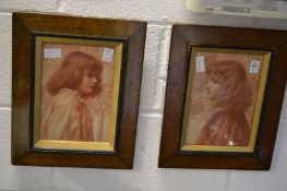 After Ryland, study of young girls, sepia prints, a pair.