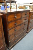 A 19th century mahogany chest of two short and four long drawers.