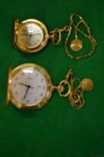 Two gilt metal fob watches.