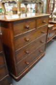 A 19th century mahogany chest of two short and three long drawers.