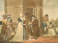 J. R. Smith, A hand-coloured print, 'The Chalybeate Well at Harrogate', published 1796, 16