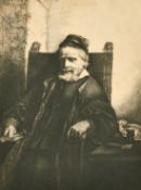 After Rembrandt Van Rijn, (19th Century Impression) Jan Lutma, goldsmith, etching, 8.25