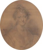 19th Century, a charcoal and chalk portrait of a lady, 14.5