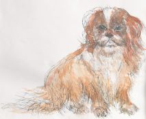 Circle of Neil Forster, Study of a Pekingese dog, ink and wash, 7