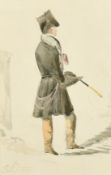 Edouard Detaille (1848-1921), Study of a French officer, watercolour, signed, 7.5