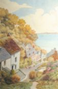 A. Blackshaw, Circa 1923, 'Clovelly' a hilltop view, watercolour, signed, 28.5