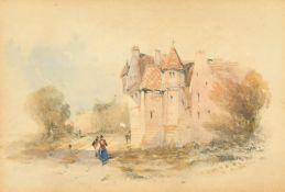Circle of Thomas Shotter Boys (1803-1874) British, Figures and buildings, Moselle, watercolour
