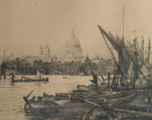 Charles Edward Holloway (1838-1897), 'St Pauls from the Thames' and 'Old Chelsea Church',