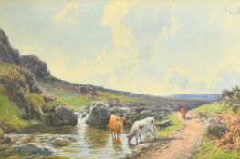 John White (1851-1933) British, 'The pool Bridestowe, Dartmoor,' watercolour, signed and dated 1902,