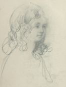 A 19th Century miniature portrait of a young girl with curly hair, 4