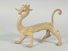 A CHINESE CRACKLE GLAZE KUI DRAGON FIGURE, 22cm long.