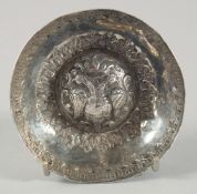 AN 18TH CENTURY OTTOMAN GREEK SILVER BOWL, embossed with a double-headed eagle to the centre, weight