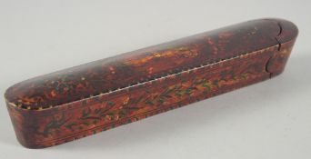 A PERSIAN LACQUERED QALAMDAN PEN BOX, 21cm long.