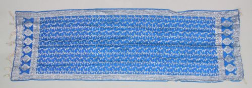 AN EASTERN SILVER THREADED SHAWL.