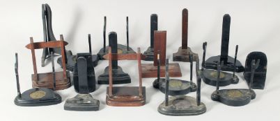 A QUANTITY OF CHINESE WOODEN PLATE STANDS, various sizes.