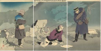 BEISAKU TAGUCHI (1864-1903) AND OTHERS; SINO-JAPAN WAR, circa 1890s, nine original Japanese