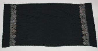 A KASHMIR SHAWL, with embroidered decoration.