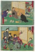 IKKEI SHOSAI (act. 1860s-1870s); A DIDACTIC MIRROR OF GOOD AND EVIL, four original Japanese