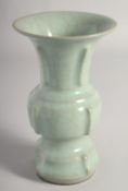 A CHINESE CELADON YUAN YUAN VASE, 23cm high.