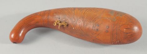 A PRISONER OF WAR DECORATED GOURD. 13ins high.