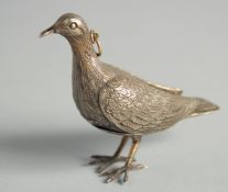 A VERY RARE CONTINENTAL SILVER BIRD WATCH, formed as a bird with folding legs, which open to