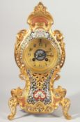 A GOOD 19TH CENTURY FRENCH BRONZE AND CLOISONNE ENAMEL CLOCK by CAHOON BROTHERS, PARIS. 13ins high.
