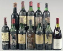 CHATEAU HAUT BRION, 1960, 2 BOTTLES, together with 10 BOTTLES, RED WINE AND PORT, various levels and