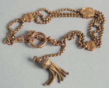 A 9CT GOLD BRACELET, 22gms.