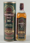BUSHMILLS SINGLE IRISH MALT, AGED 10 YEARS. 700ml, boxed.