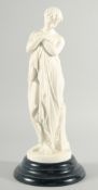 A LARGE PARIAN CLASSICAL FIGURE, Young lady on a circular base. 13ind.