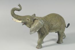 A VIENNA BRONZE ELEPHANT. 13.5ins high.