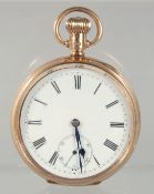 A ZENITH 9CT GOLD POCKET WATCH.
