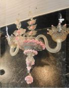A PAIR OF MURANO GLASS CHANDELIERS still in original box.