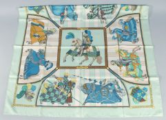A HERMES SILK SCARF 