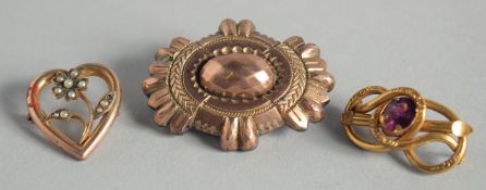 A 9CT GOLD HEART, etc.