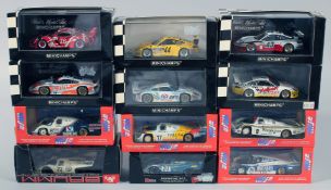 A TRAY OF 12 DIE CAST BOXED CARS.