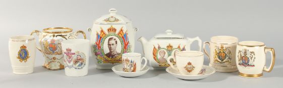 A COLLECTION OF PORCELAIN CORONATION PIECES.