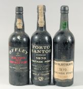 OFFLEY VINTAGE PORT, 1970. ONE BOTTLE. PORTO SANTOS VINTAGE PORT, 1970. ONE BOTTLE COCKBURNS VINTAGE