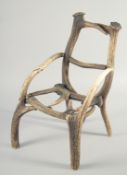 A GOOD STAG ANTLER CHAIR. 16ins high.