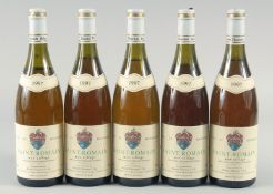 SAINT ROMAIN, 19987, 5 BOTTLES.