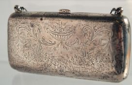 A GOOD CHASED SILVER PURSE. Birmingham, 1919.