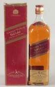 JONNIE WALKER RED LABEL OLD SCOTCH WHISKY. 1 LITRE BOTTLE.